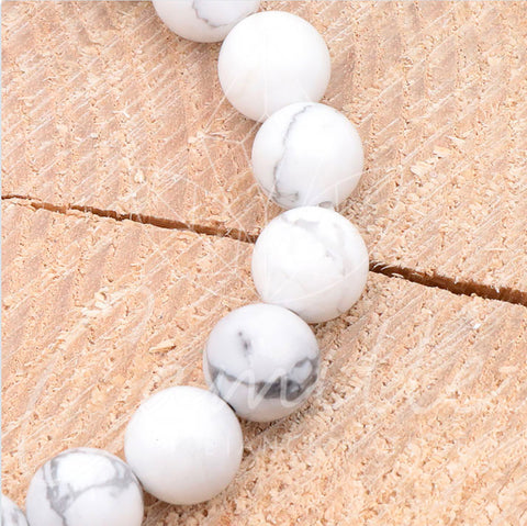 Bracelet Howlite blanche 8mm