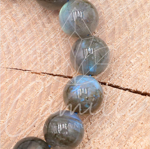 Bracelet en labradorite, 12 mm grade AA