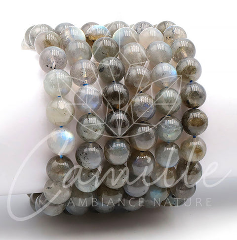 Bracelet en labradorite, 12 mm grade AA