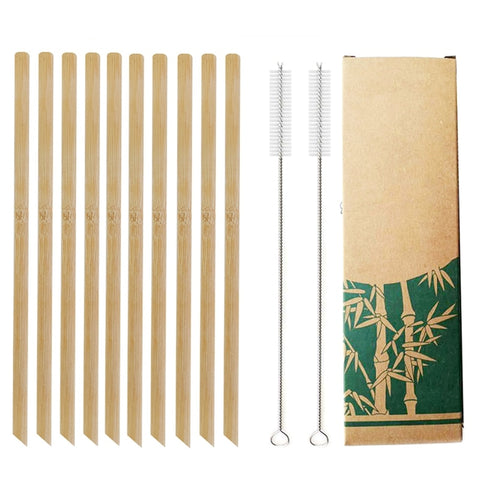Paille en bambou naturel