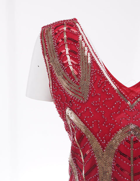 Robe Vintage Gatsby rouge pour femmes