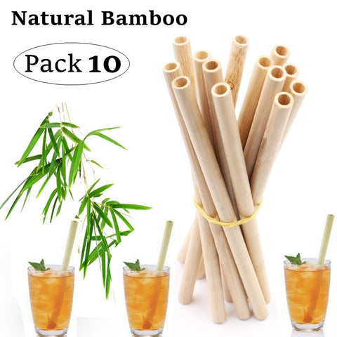 Paille en bambou naturel