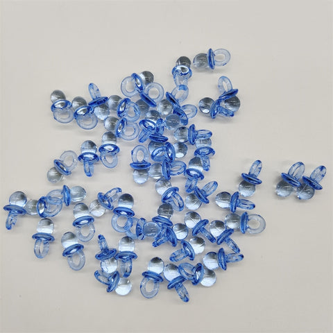 lot de mini sucettes transparentes bleu/rose 50pcs