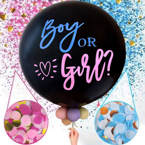 Ballon Géant Confettis Baby Shower Boy or Girl ?