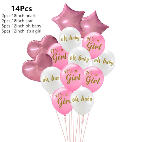 Kit de ballons rose /bleu 14 pcs