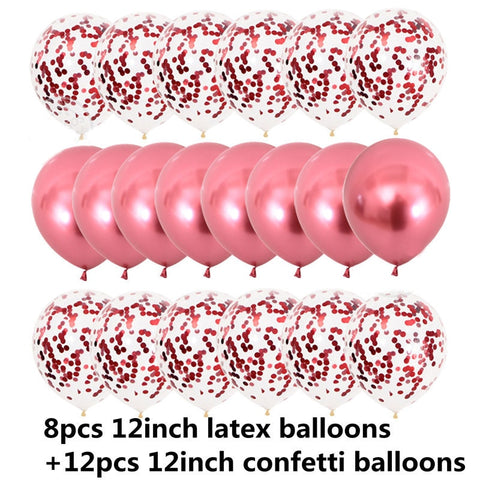 ballons colorés / confettis 20 pcs