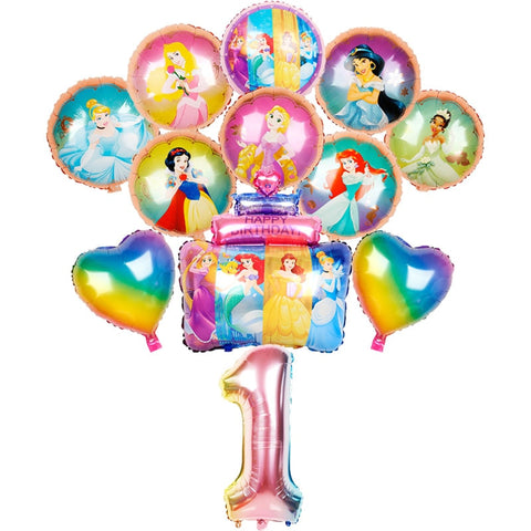 Kit de ballons chiffres et princesses Disney 12pcs