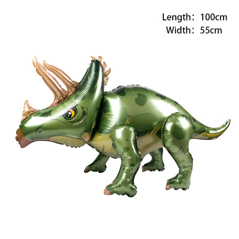 Ballon dinosaure en aluminium vert